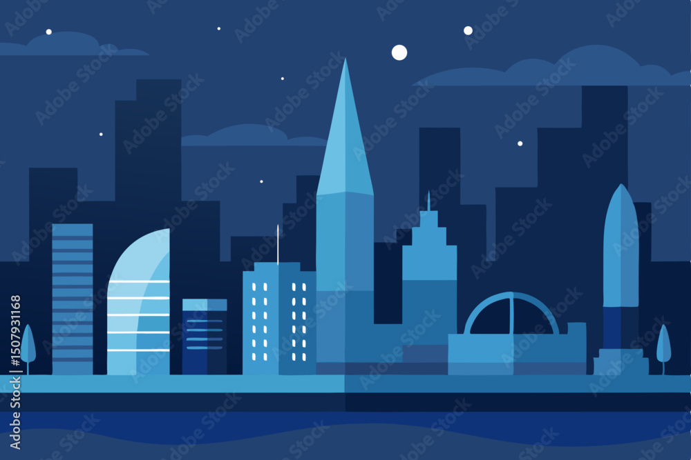 Obraz premium night city landscape