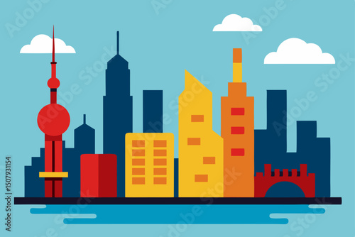 city in the city vector