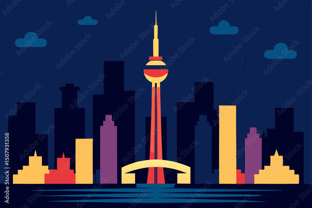 Obraz premium city skyline in the night