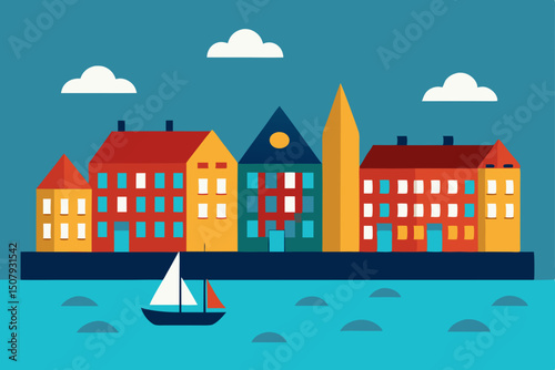 vector illustration of a city street