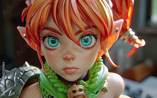 Close-up of a stylized anime girl