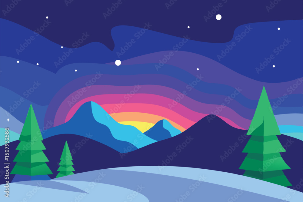 Obraz premium winter landscape with mountains