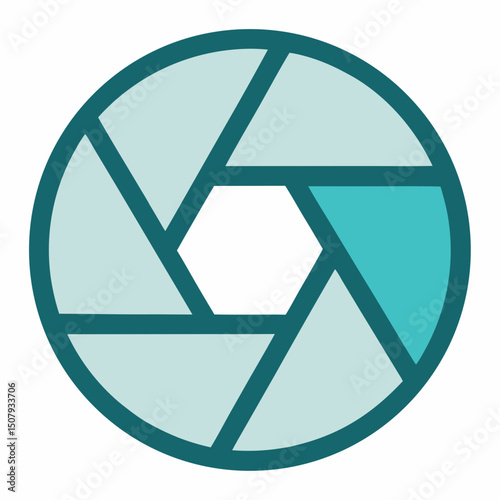 Simple camera shutter symbol for World Photography Day. Great for educational content, flyers, or vector kits.

