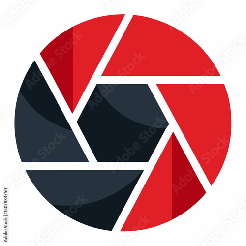 Photography shutter vector illustration, perfect for logos, flyers, and themed content on World Photography Day.