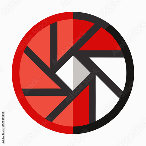 Stylized camera shutter icon in vector format. Perfect for World Photography Day promotions and print materials.