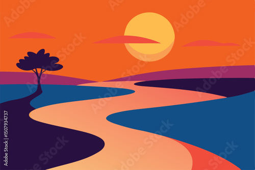 sunset over the sea