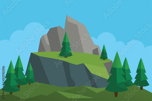 landscape with trees