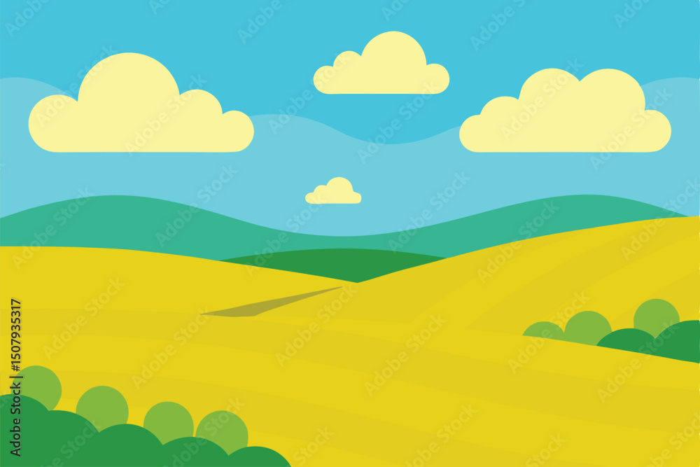 Obraz premium summer landscape with hills