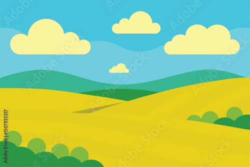 summer landscape with hills