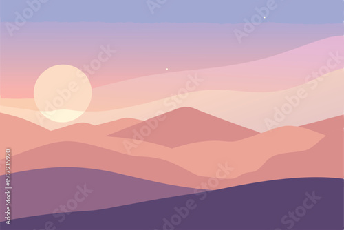 sunset in mountains