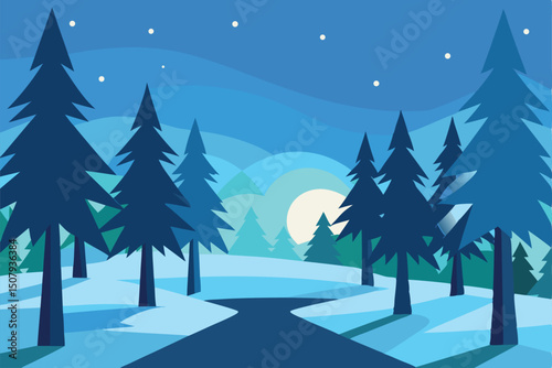 winter landscape with trees