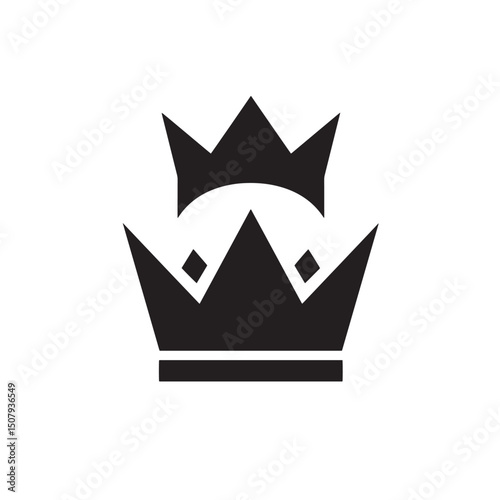 Elegant black crown silhouette vector graphic for royalty and prestige concepts