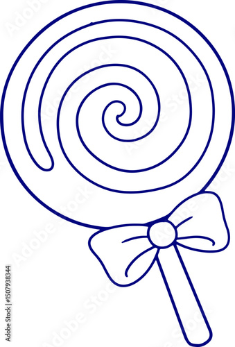 Bow and ribbon. vector illustration of a lollipop with bow. chocolate, candy 