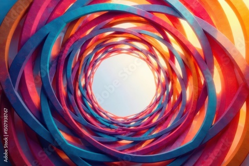 Interlocking circles creating a visual rhythm, form, art