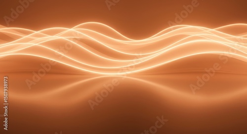 抽象的なオレンジ色の背景に波線