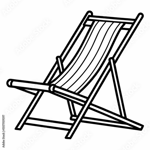 deck chair on white background