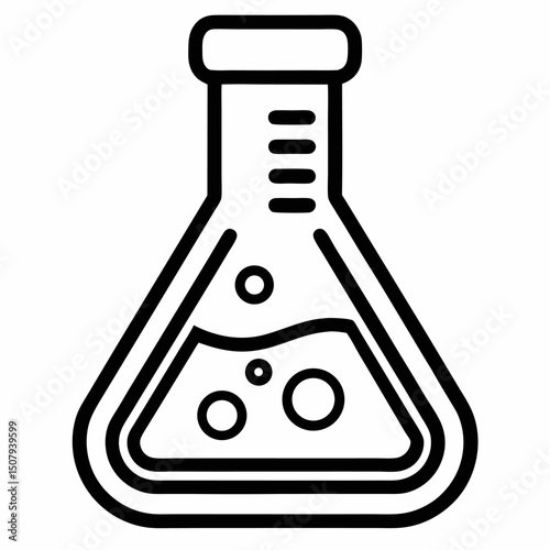 vector illustration of a laboratory flask on white background