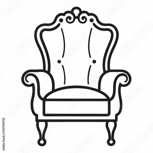 classic armchair isolated on white background