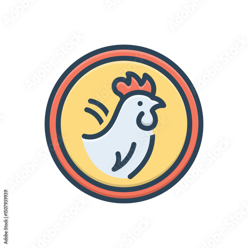Color illustration icon for free range