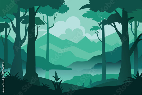 vector illustration of forest landscape
