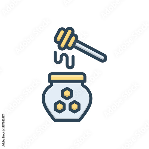 Color illustration icon for honey