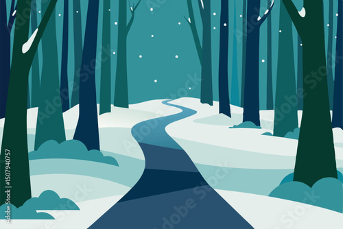 winter landscape with forest