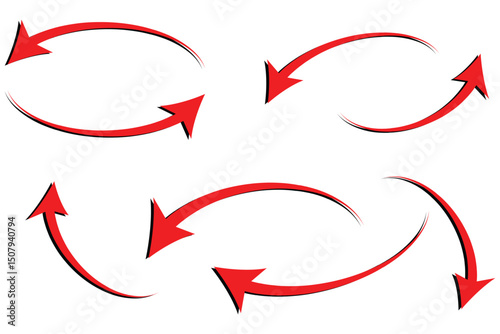 set of curve arrows icon . Set of curved arrows in various directions for design and navigation concepts. eps 10.