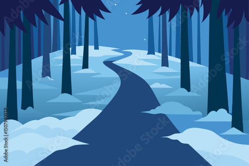 winter landscape with snow covered trees