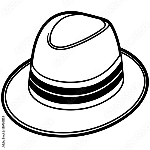 Minimal Hat Vector on White Background
