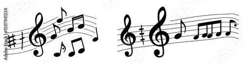 Music melody with music notes. 