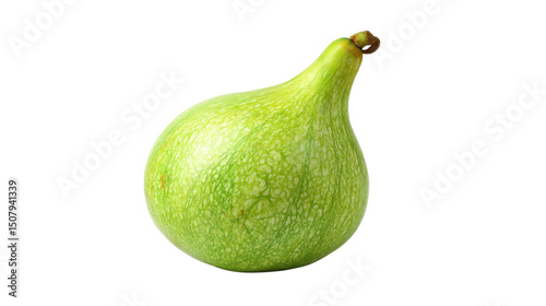 Fresh green calabash gourd vegetable isolated on transparent background