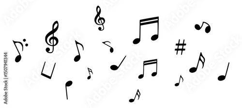 Silhouette vector of music notes