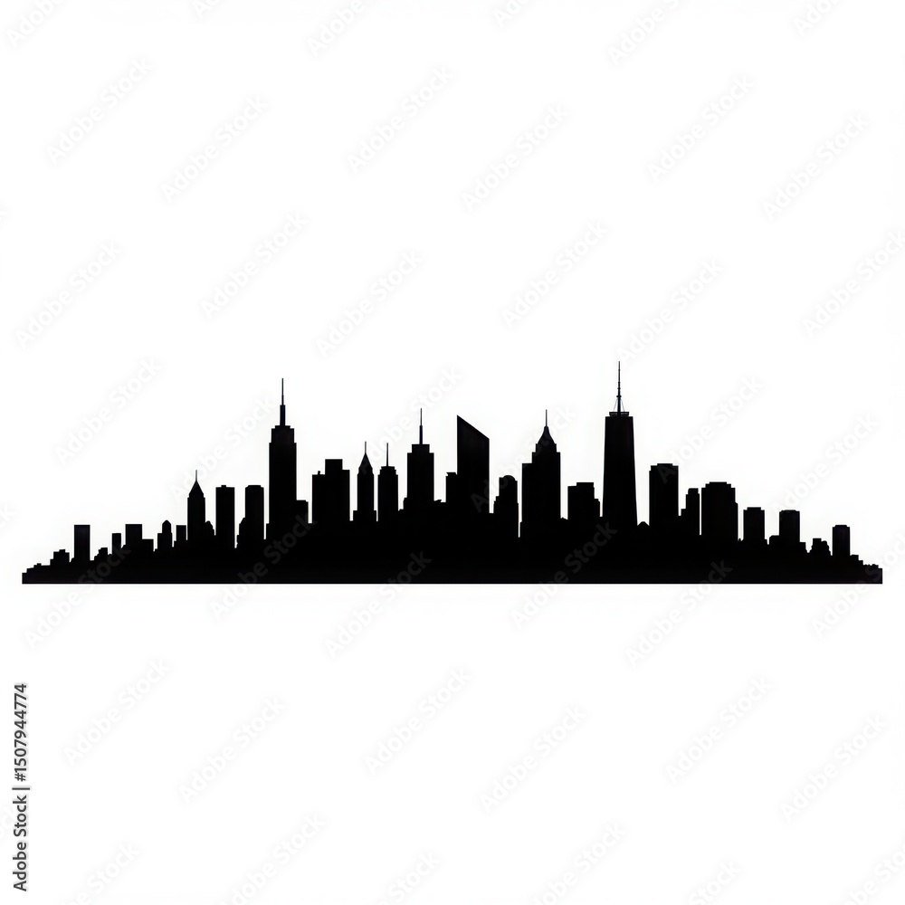 Naklejka premium City skyline silhouette isolated on white background