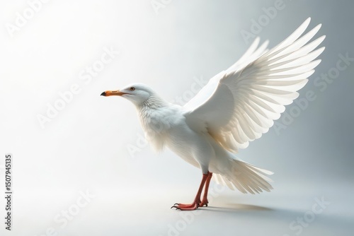Crisp white feathers against stark white, soft lighting, closeup, white