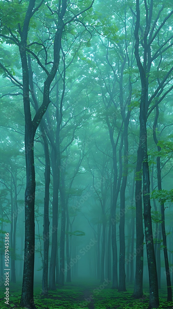 Obraz premium forest in fog