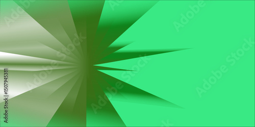 Green abstract background with geometric patterns and bright starry design