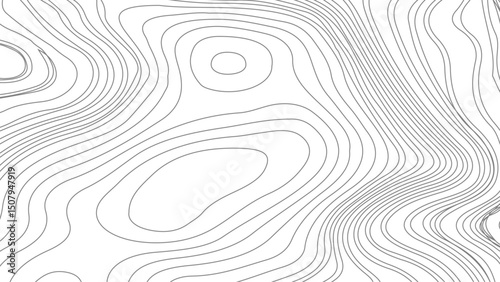 Abstract black and white topographic contours lines of mountains. digital print terrain lines texture vector white background.
