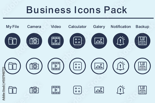business essentials icons pack, vector illustration art
