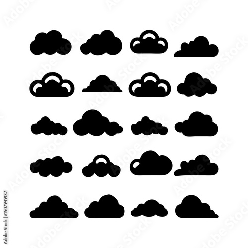 Cloud Shapes Silhouette Set