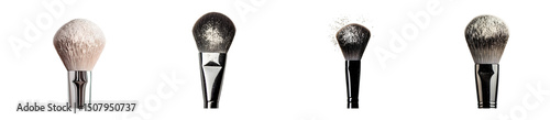 set of Makeup brushes displayed against a white background. photo