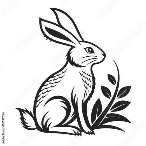 rabbit silhouette vector
