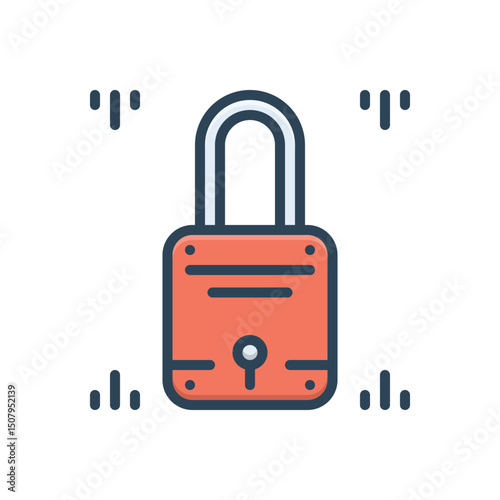 Color illustration icon for locked