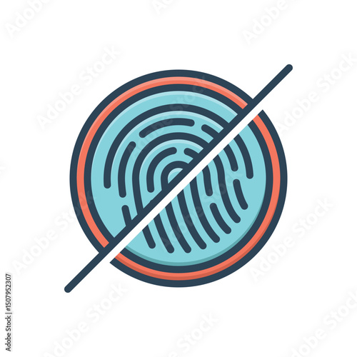 Color illustration icon for rejected