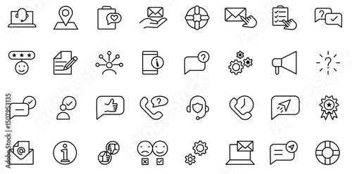  Customer service icon set. vector. editable