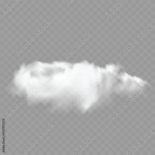Realistic White Smoke Cloud or Fog Mist Element Vector