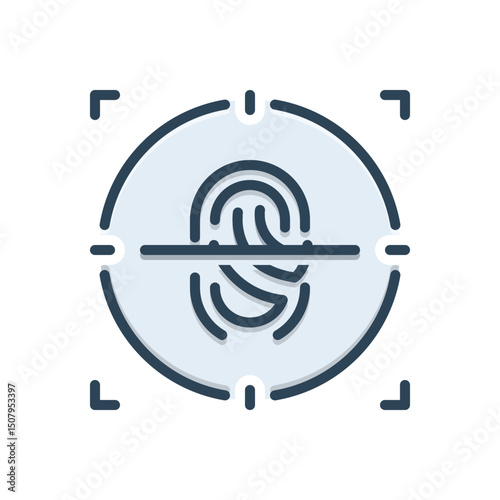 Color illustration icon for biometric recognition