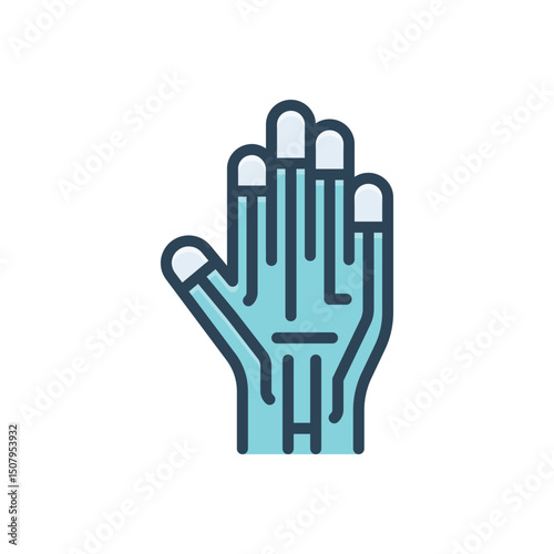 Color illustration icon for finger geometry recognition