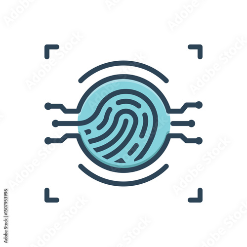 Color illustration icon for finger recognition