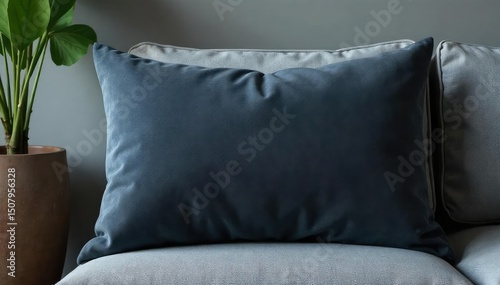 Luxurious slate gray cushion, subtly textured, adds a touch of sophistication and understated elegance to any interior  Perfect for modern or minimalist decor ,  home decor,  luxury