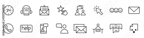  Customer service icon set. vector. editable